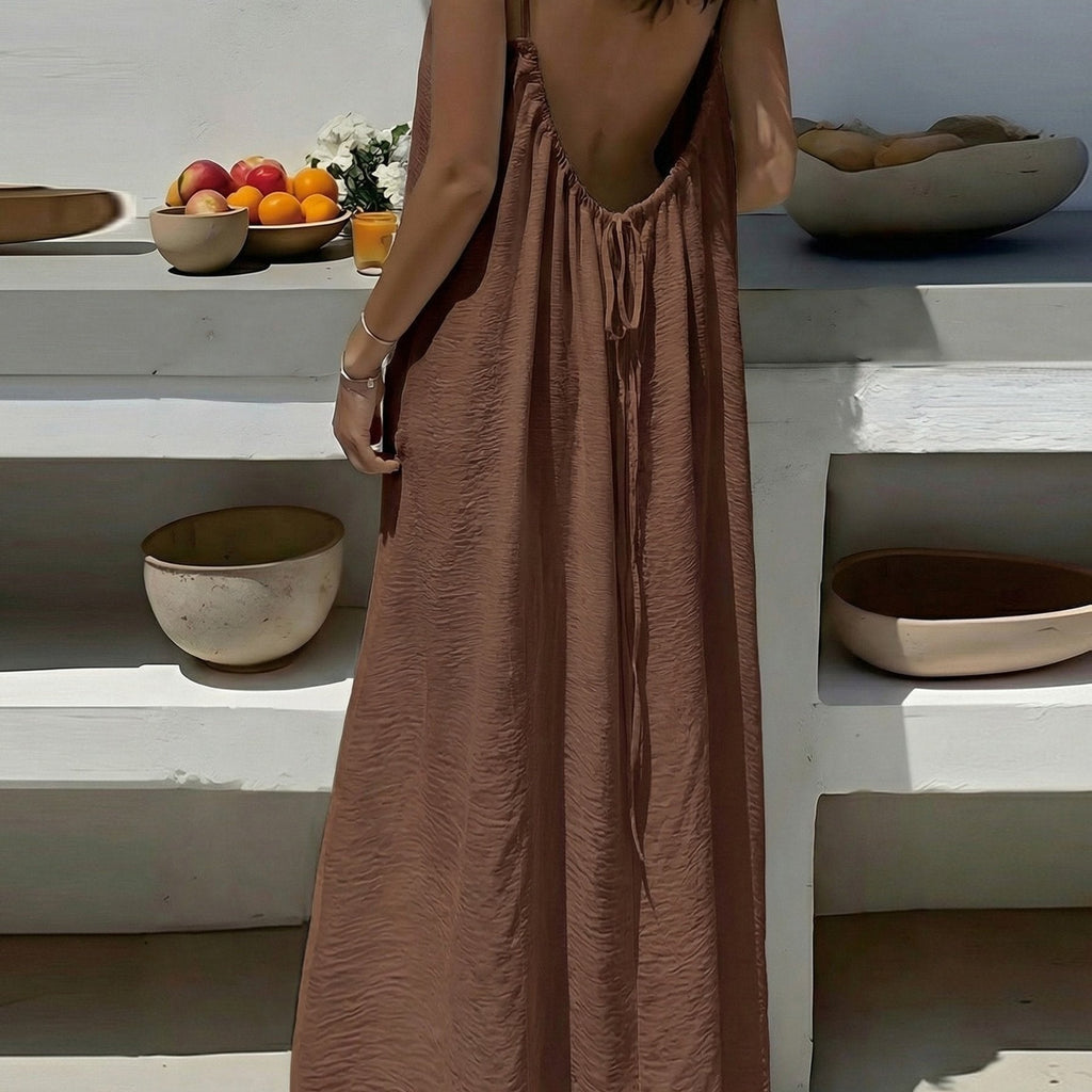 Rosalía | Vestido Largo con Espalda Descubierta Mujer Tirantes