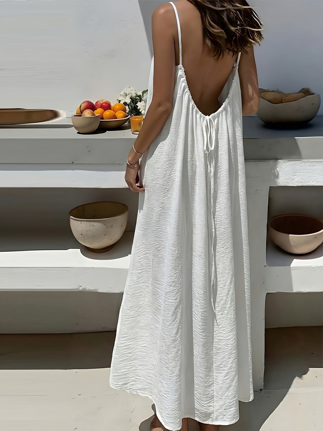 Rosalía | Vestido Largo con Espalda Descubierta Mujer Tirantes
