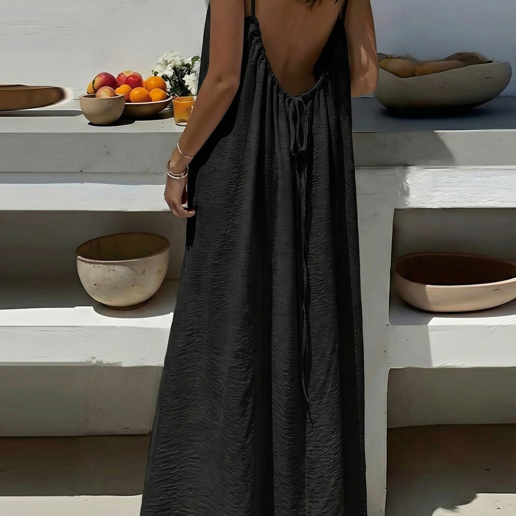 Rosalía | Vestido Largo con Espalda Descubierta Mujer Tirantes