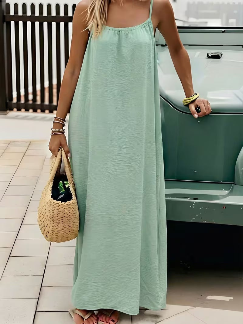 Rosalía | Vestido Largo con Espalda Descubierta Mujer Tirantes