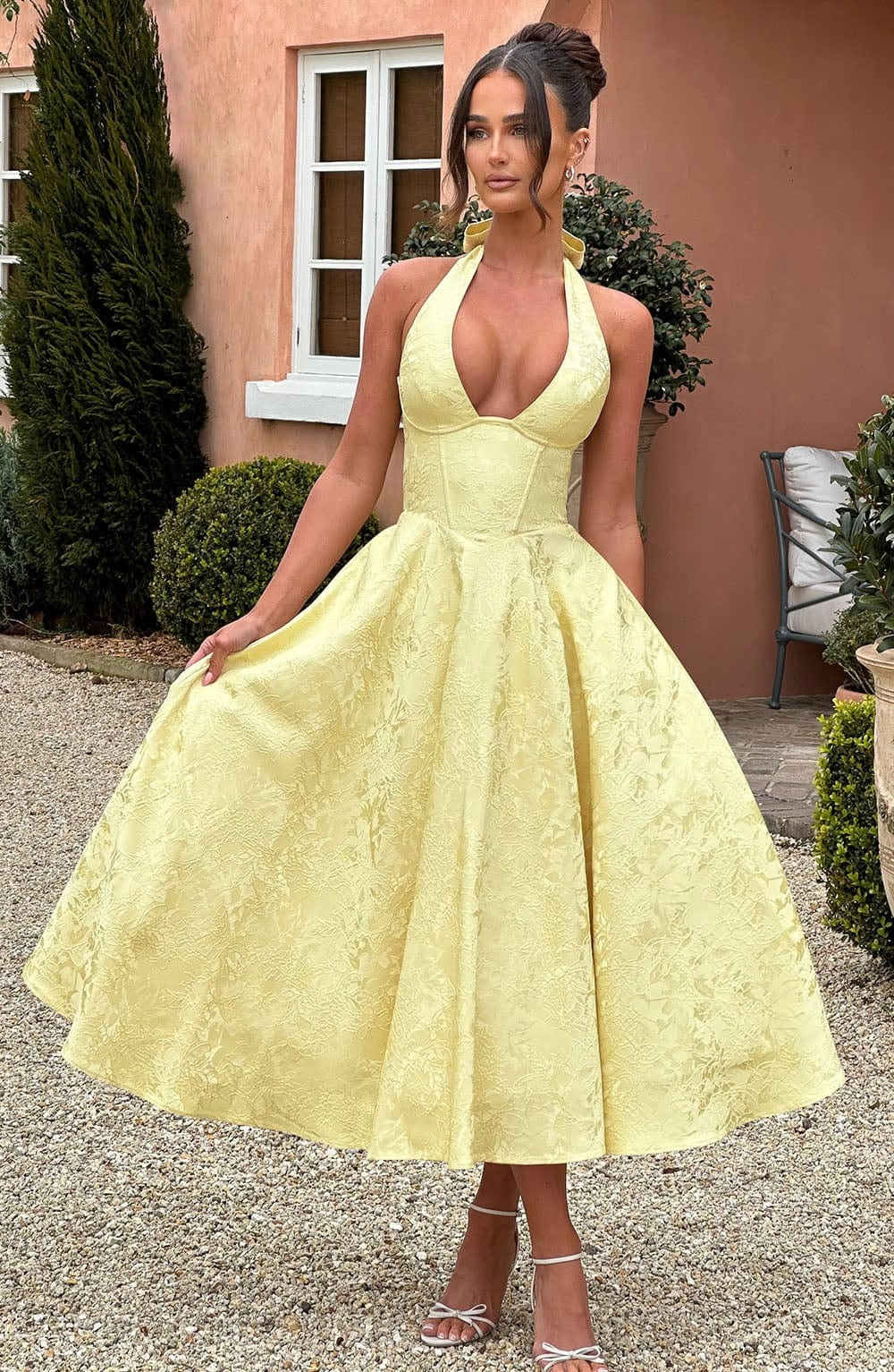 Sofía | Vestido Largo de Fiesta Halter Mujer Escote Profundo