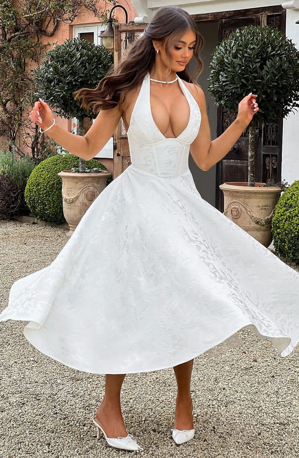 Sofía | Vestido Largo de Fiesta Halter Mujer Escote Profundo