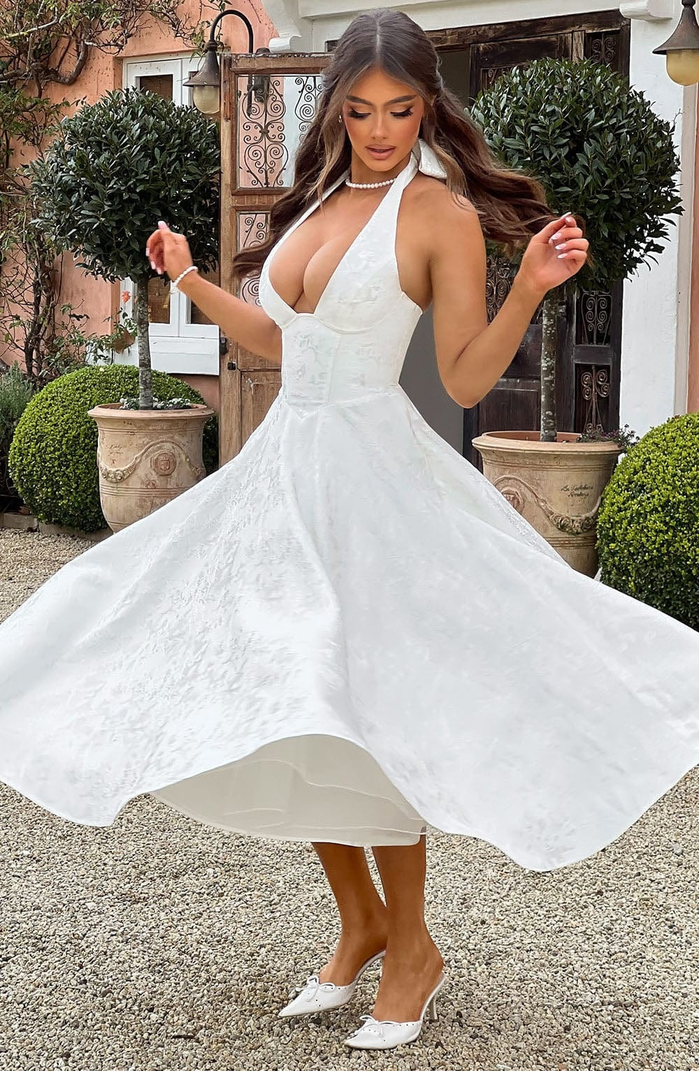 Sofía | Vestido Largo de Fiesta Halter Mujer Escote Profundo