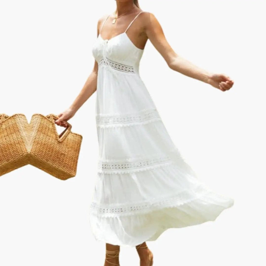 Marisol | Vestido Largo de Novia Boho Mujer Encaje Tirantes