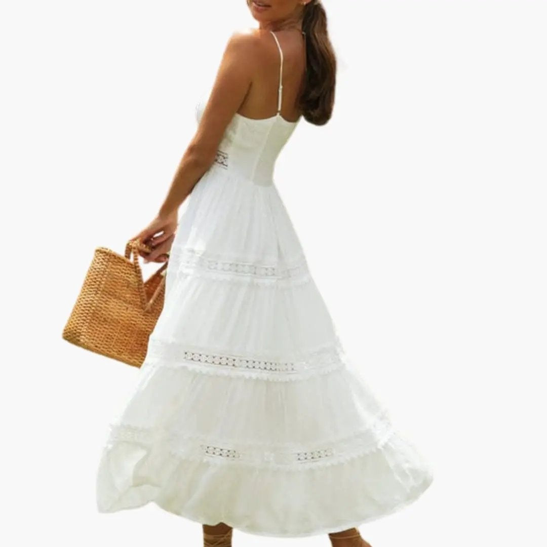 Marisol | Vestido Largo de Novia Boho Mujer Encaje Tirantes